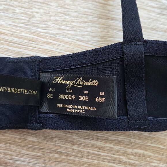 Honey Birdette Raene Contour Bra Black Lift Embroidered Size 30DDD New With Tags - Picture 12 of 16
